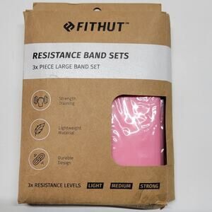 Fithut 3 Pack Large Resistance Bands in Pink